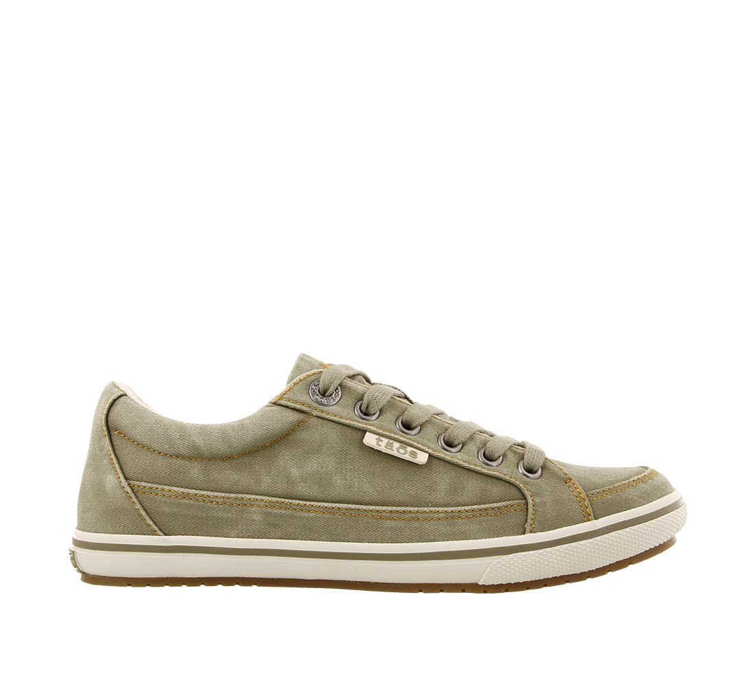 Taos Footwear Women's Moc Star Sneaker 7.5 Sage Distressed