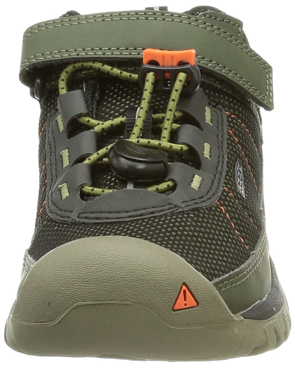 KEEN Unisex-Child Targhee Sport Breathable Easy on Lightweight Hiking Shoes 3 Big Kid Olive Drab/Safety Orange