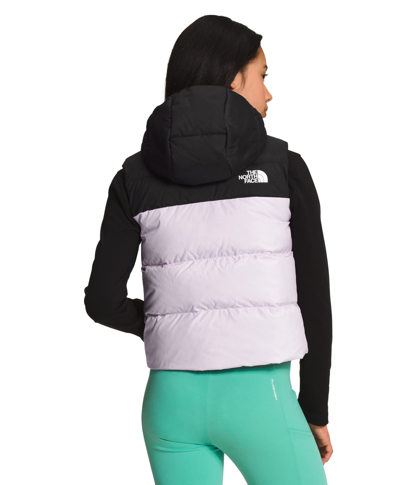 THE NORTH FACE Girls' Reversible North Down Hooded Vest, Lavender Fog, XX-Large