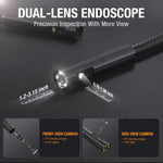 Teslong Inspection Camera, Dual Lens Borescope Camera with Light, NTS300 5" IPS Industrial Endoscope, 1080P Waterproof Flexible Mechanic Fiber Optic Snake Scope Cam for Wall Automotive Engine (3.3FT)