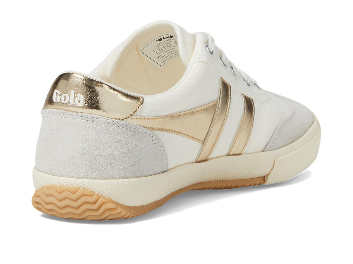 Gola Women's Badminton Sneaker, Off-White/Gold, 8.5