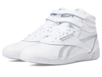 Reebok Freestyle Hi High Top White/Silver Metallic 9 B (M)