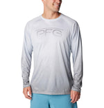 Columbia Men's Super Terminal Tackle PFG Super Fade Long Sleeve, Cirrus Grey Techcamo/Bathymetric Super Fade, Medium