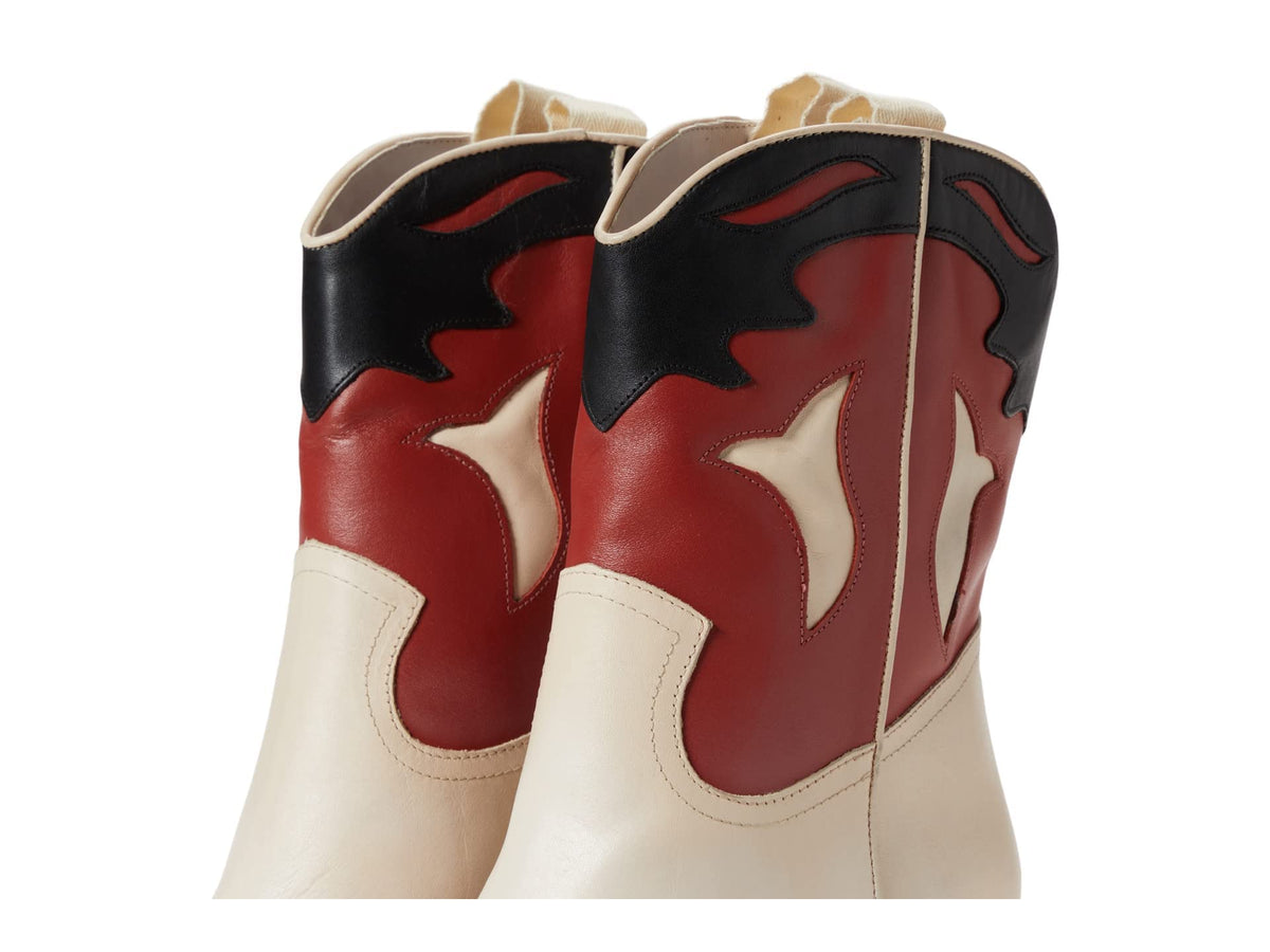 42 GOLD Bartlett Boots for Women Offers Leather Upper, Synthetic and Textile Lining, and Snip Toes and Stacked Block Heels Red 9.5 M