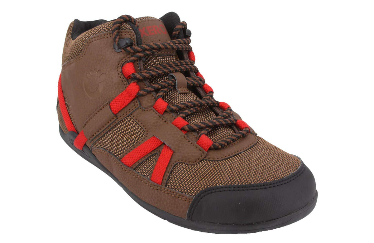 Xero Shoes DayLite Hiker - Men's Barefoot-Inspired Minimalist Lightweight Hiking Boot - Zero Drop Trail Shoe Cinnamon Red