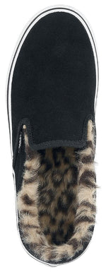 Vans Womens Suede Slip-On Platform Lack/Leopard Sneaker - 5