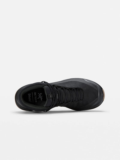 Arc'teryx Aerios FL Mid GTX Boot Women's | Fast and Light Agile Supportive Hiking Footwear | Black/Fallow, 9.5