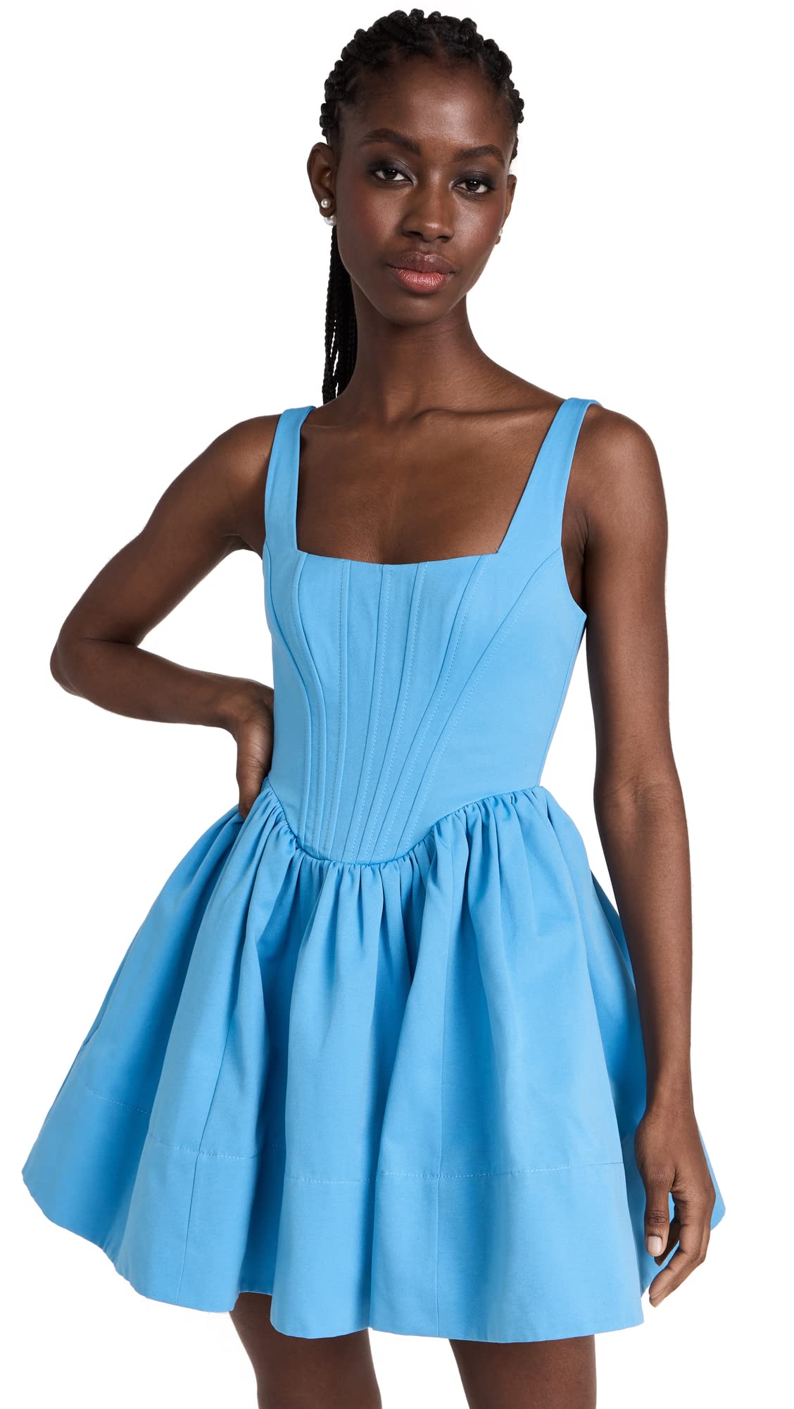 STAUD Women's Landscape Dress, Azure, Blue, 0