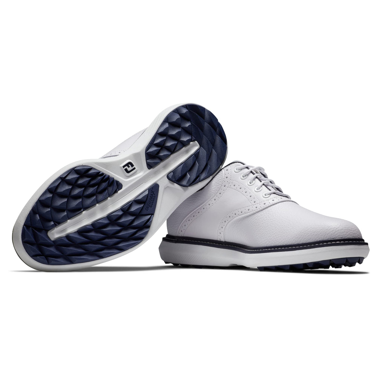 FootJoy Men's Traditions Spikeless Golf Shoe 11 Wide White/White/Navy