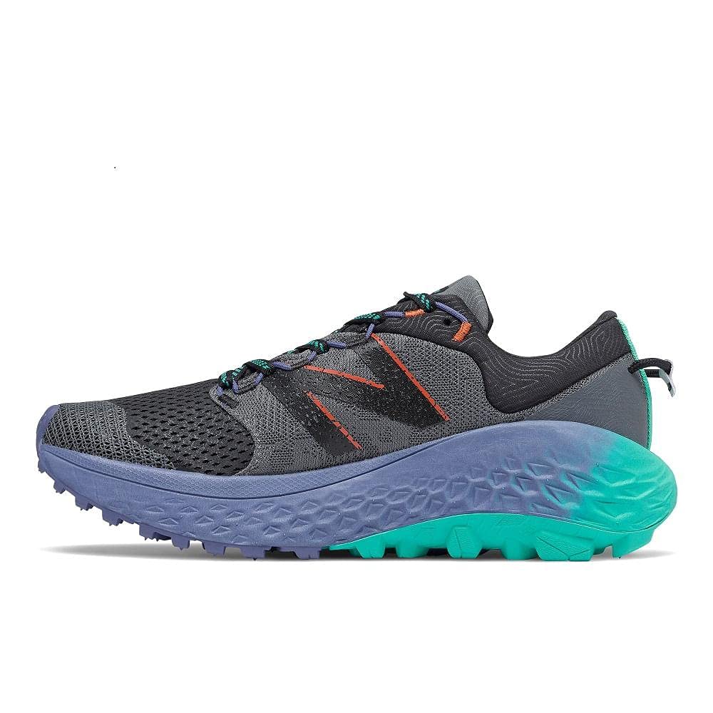 New Balance Women's Fresh Foam More Trail, Lead/Magnetic Blue, 10 Medium
