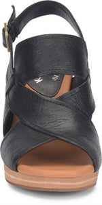 KORK-EASE Halley Women's Leather Heeled Sandals 10 Black