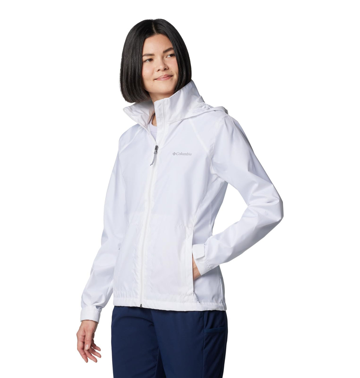 Columbia Womens Switchback IV Rain Jacket, White, Large