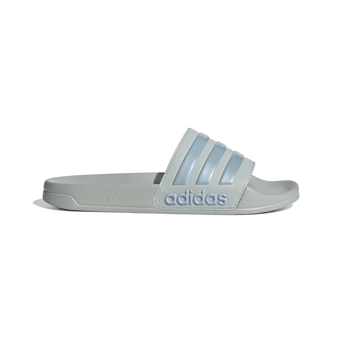 adidas Adilette Shower Slides Wonder Silver/Magic Grey Metallic/Wonder Blue Men's 8, Women's 9 Medium