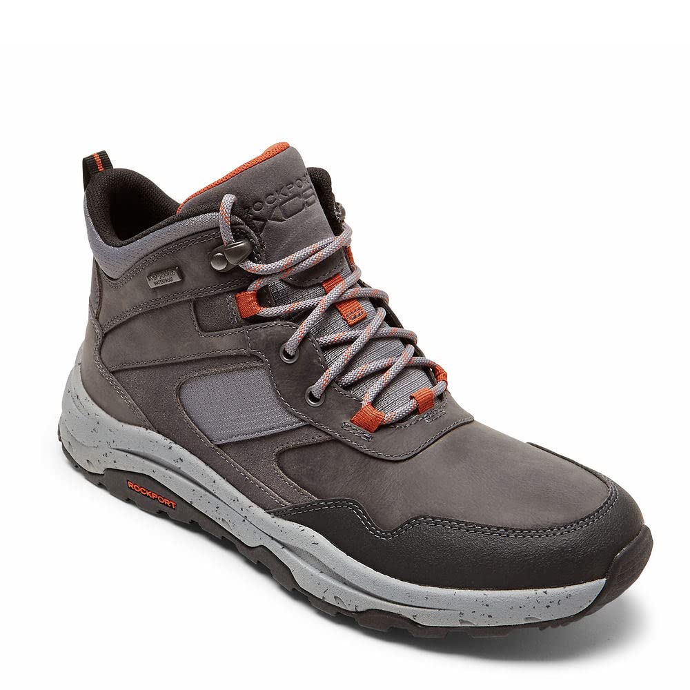 Rockport Men's XCS Pathway Waterproof MidBoot Hiking Boot, Steel Grey Leather/Suede/Ripstop, 11.5 Wide