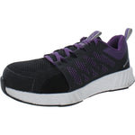 Reebok Women's Rb315 Fusion Flexweave Safety Toe Athletic Work Shoe Black 9 Wide Black and Purple