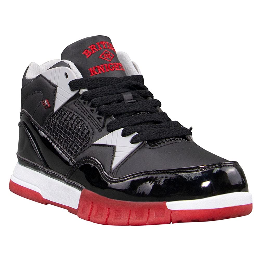 British Knights Men's Virga Fashion Sneaker, Black/Racing Red/Charcoal/White, 7.5
