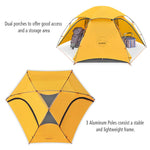 KAZOO Camping Tents 4 Person Waterproof Instant Tents 4 People Cabin Tent Easy Setup with Sun Shade Automatic Aluminum Pole
