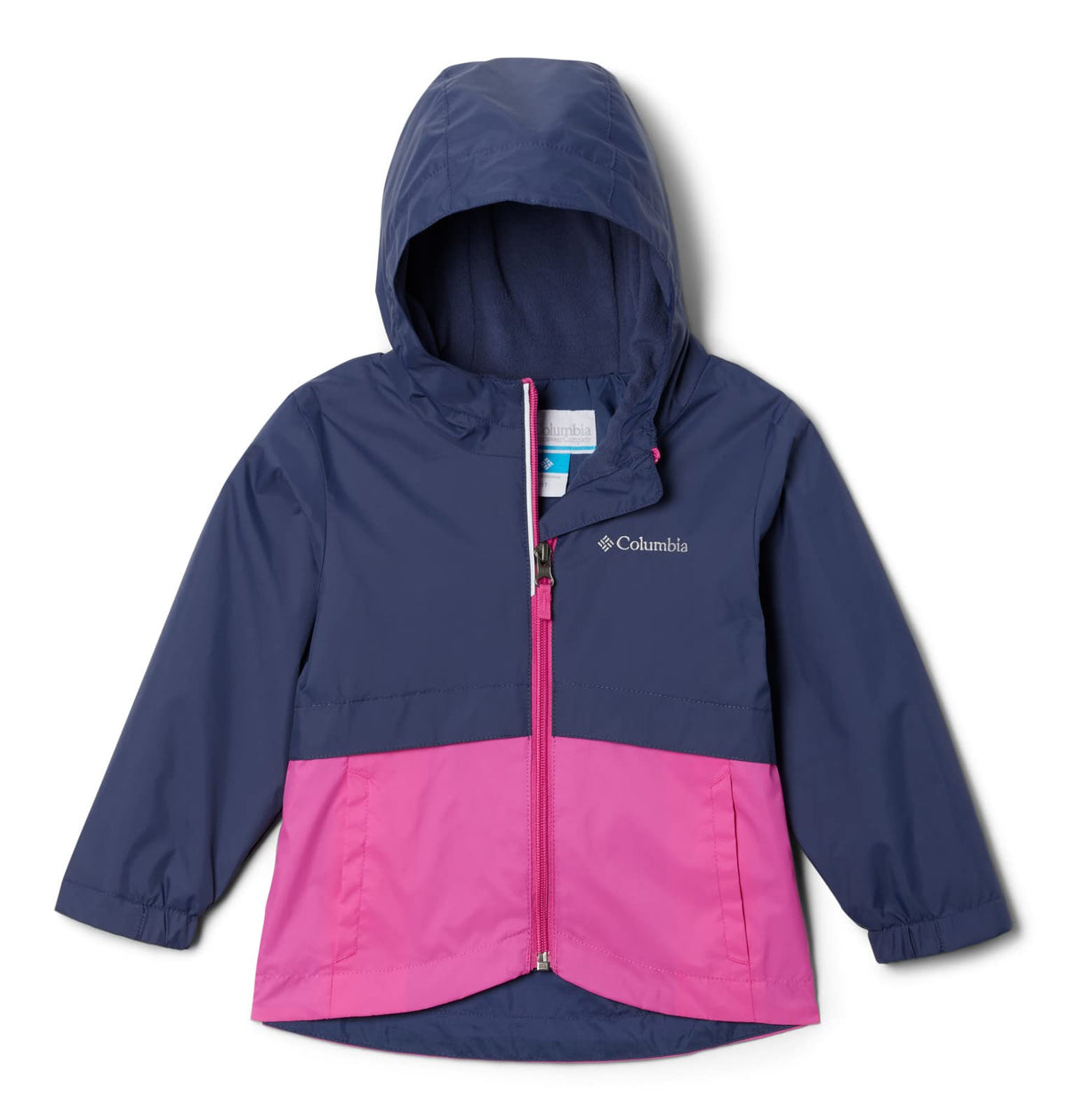 Columbia Youth Girls Rain-Zilla Jacket, Nocturnal/Pink Ice, Large