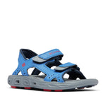 Columbia Youth Techsun Vent Sport Sandal, Stormy Blue/Mountain Red, 6