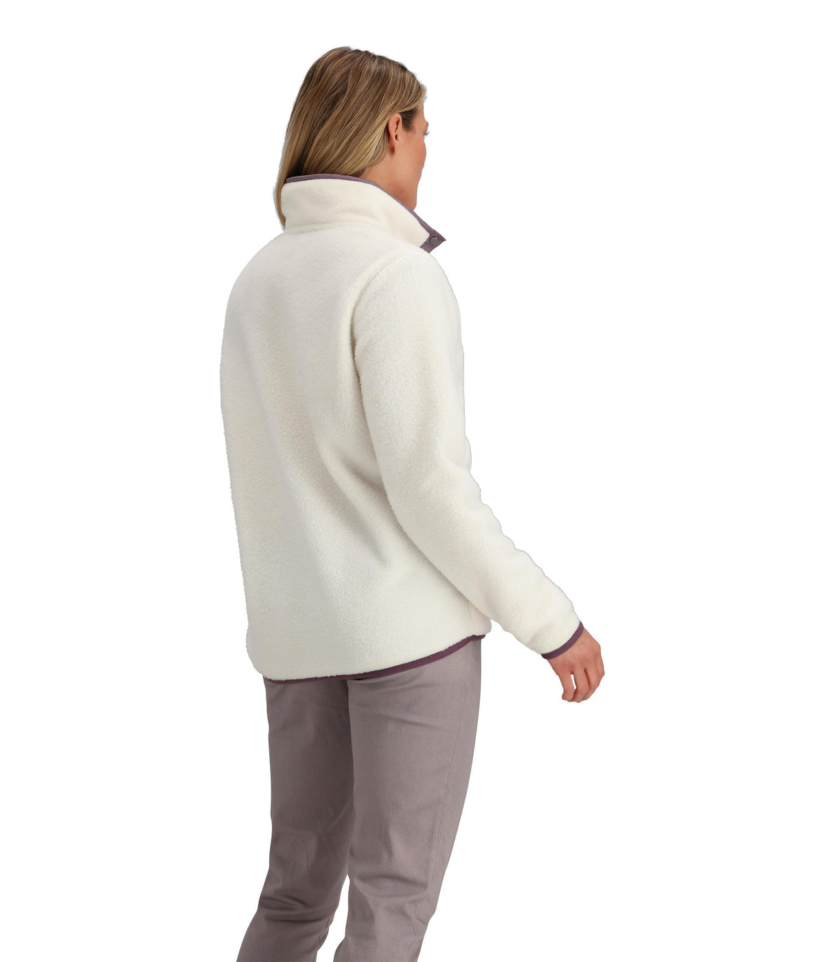 Obermeyer Boulder Fleece Women’s Top - Polyester Fabric - Double-sided Brushed Fleece - Handwarmer Pockets Salt SM One Size