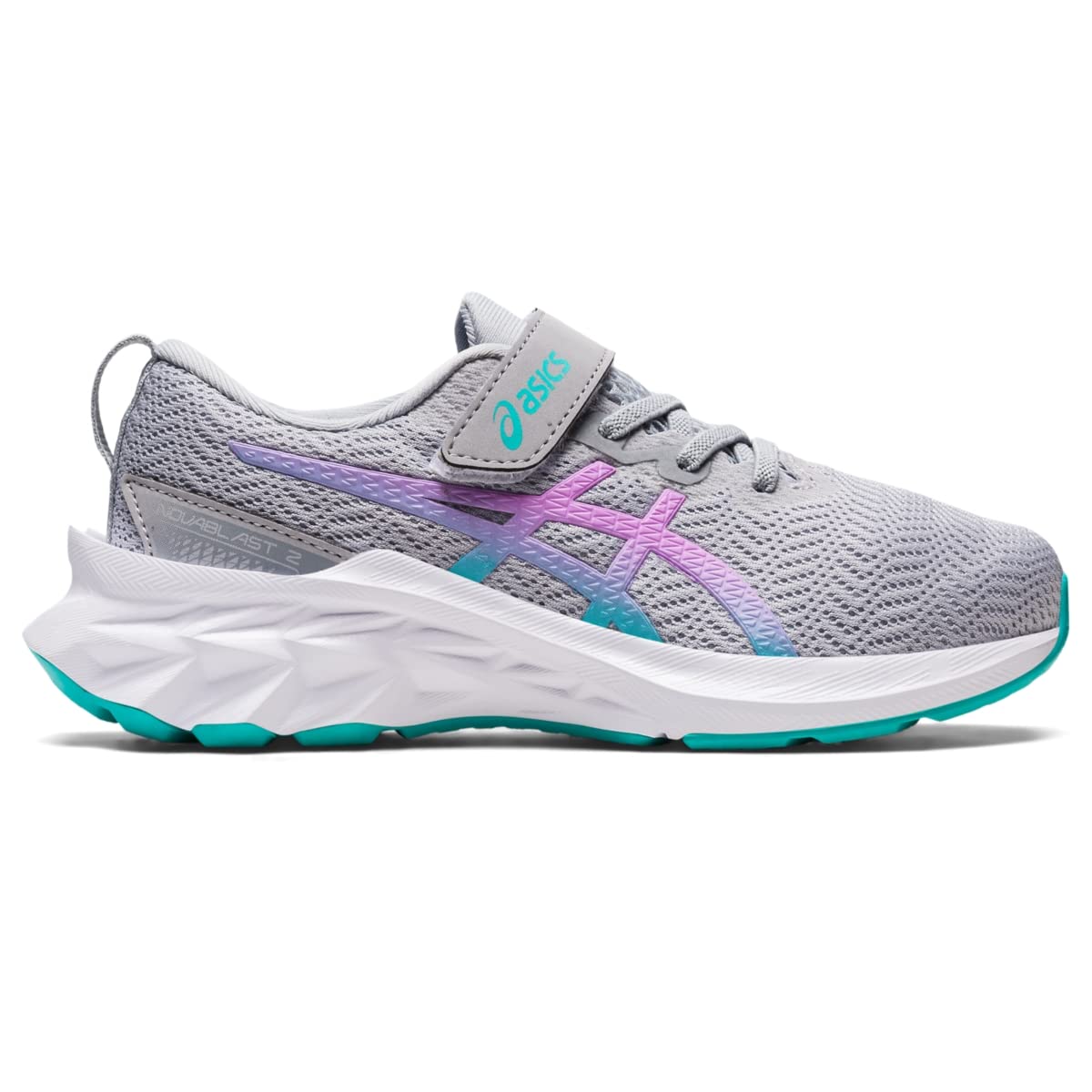 ASICS Girl's Novablast 2 PS (Toddler/Little Kid) Piedmont Grey/Lavender Glow 3 Little Kid M