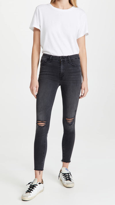 MOTHER Women's The Looker Ankle Fray Jeans 27 Burning Out Lanterns