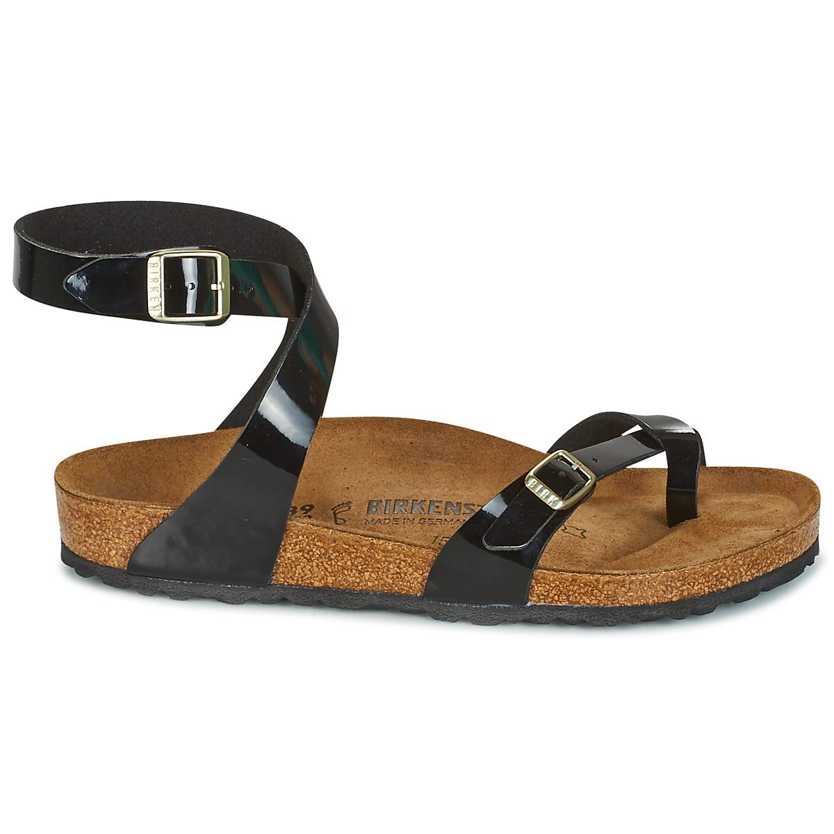 Birkenstock Womens Arizona Black Patent Birko-flor Sandals 40 EU