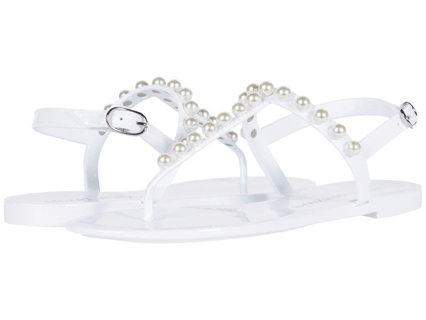 Stuart Weitzman Womens Goldie Jelly White 9 M