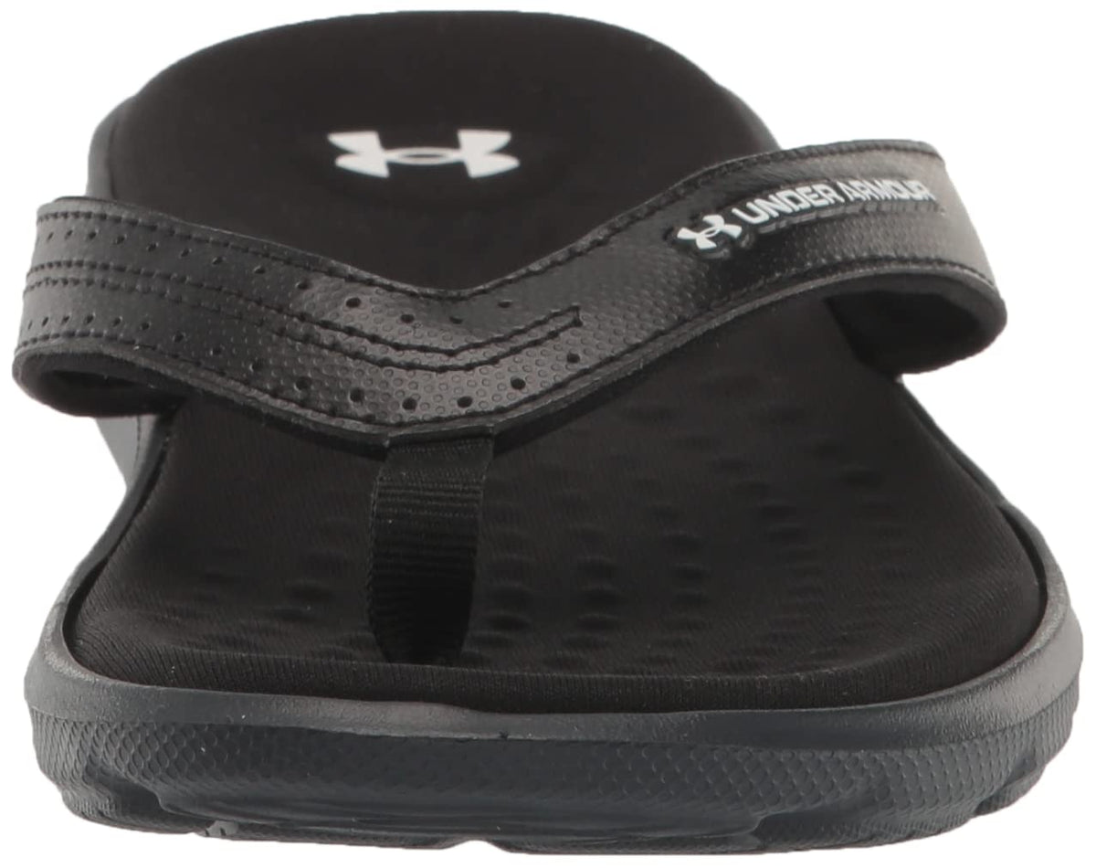 Under Armour Women's Ignite Pro Marbella Graphic Flip Flop Slide Sandal 9 (001) Black/Black/White