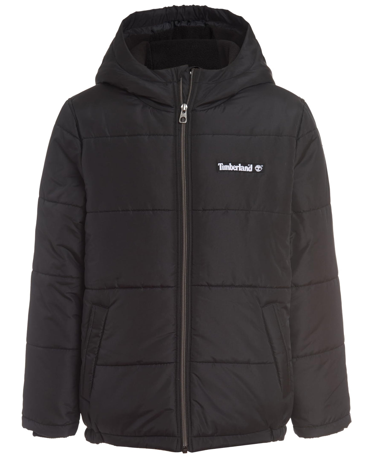 Timberland Boys' Heavyweight Puffer Jacket, All Black, 14-16