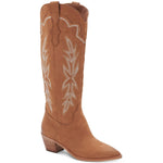 Dolce Vita Womens Shiren Leather Tall Cowboy, Western Boots Tan 8.5 Medium (B,M)