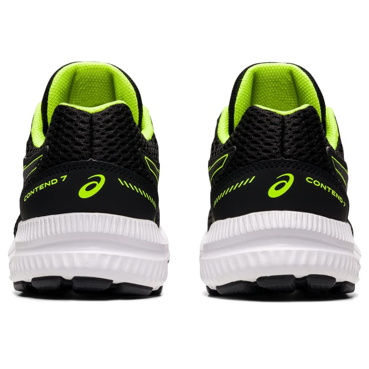 ASICS Kid's Contend 7 Grade School Running Shoe, 1, Black/Hazard Green
