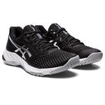 ASICS Women's Netburner Ballistic FlyteFoam 3 Volleyball Shoes, 10, Black/Pure Silver