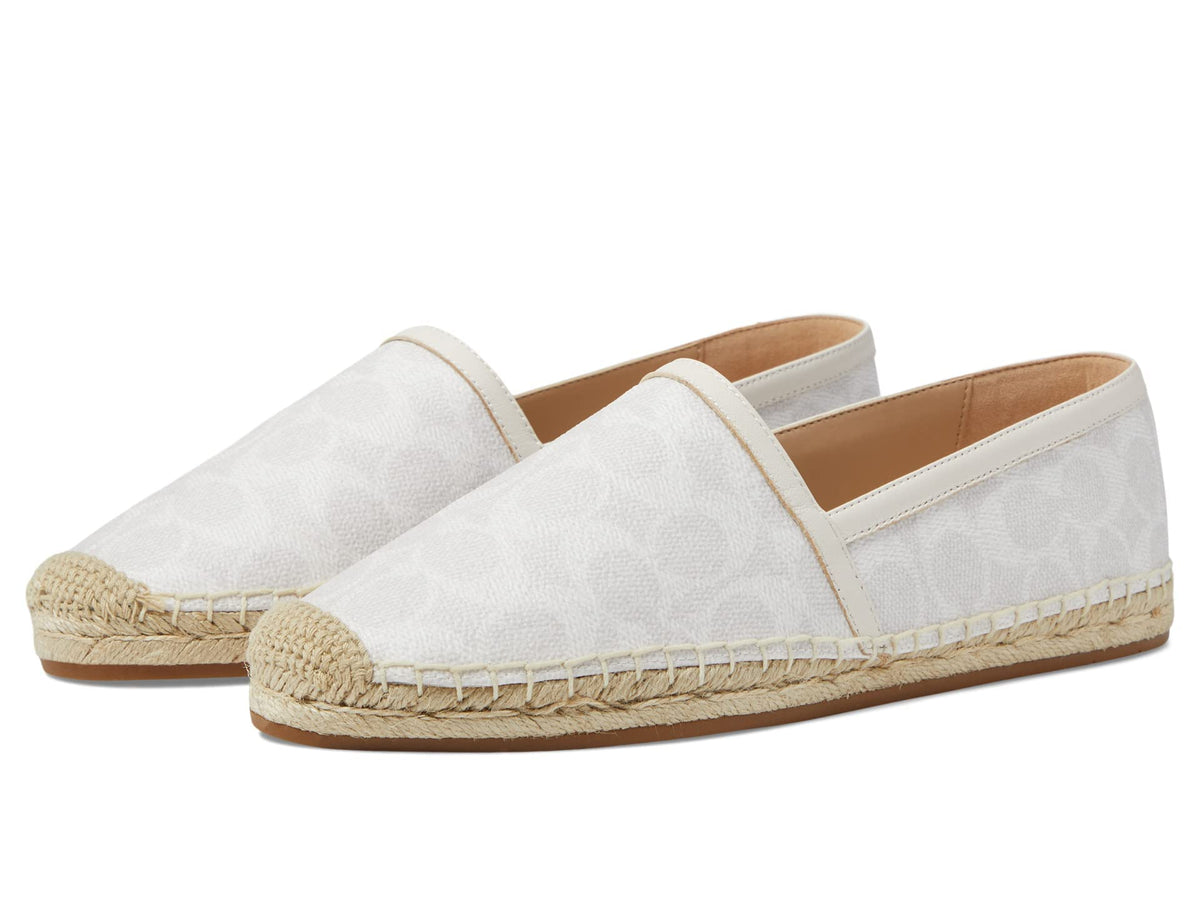 Coach Collins Coated Canvas Espadrille White 8 B (M)