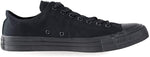 Converse Chuck Taylor All Star Canvas Low Top Sneaker, Black Monochrome ,15.0 Men/ 17.0 Women