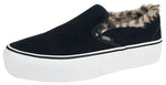 Vans Womens Suede Slip-On Platform Lack/Leopard Sneaker - 5