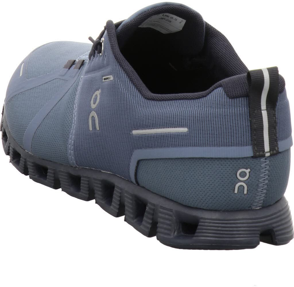 On Men's Cloud 5 Waterproof Sneakers, Metal/Navy, Blue, 11.5 Medium US