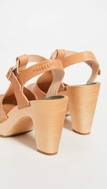 swedish hasbeens Women's T-Strap Sky High Heeled Sandal, Nature, 39 EU/9 M US