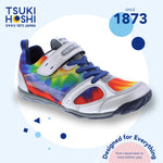 TSUKIHOSHI 4810 MAKO Strap-Closure Machine-Washable Youth Athletic and Running Shoe with Wide Toe Box and Slip-Resistant, Non-Marking Outsole 3.5 Big Kid Silver/Multi