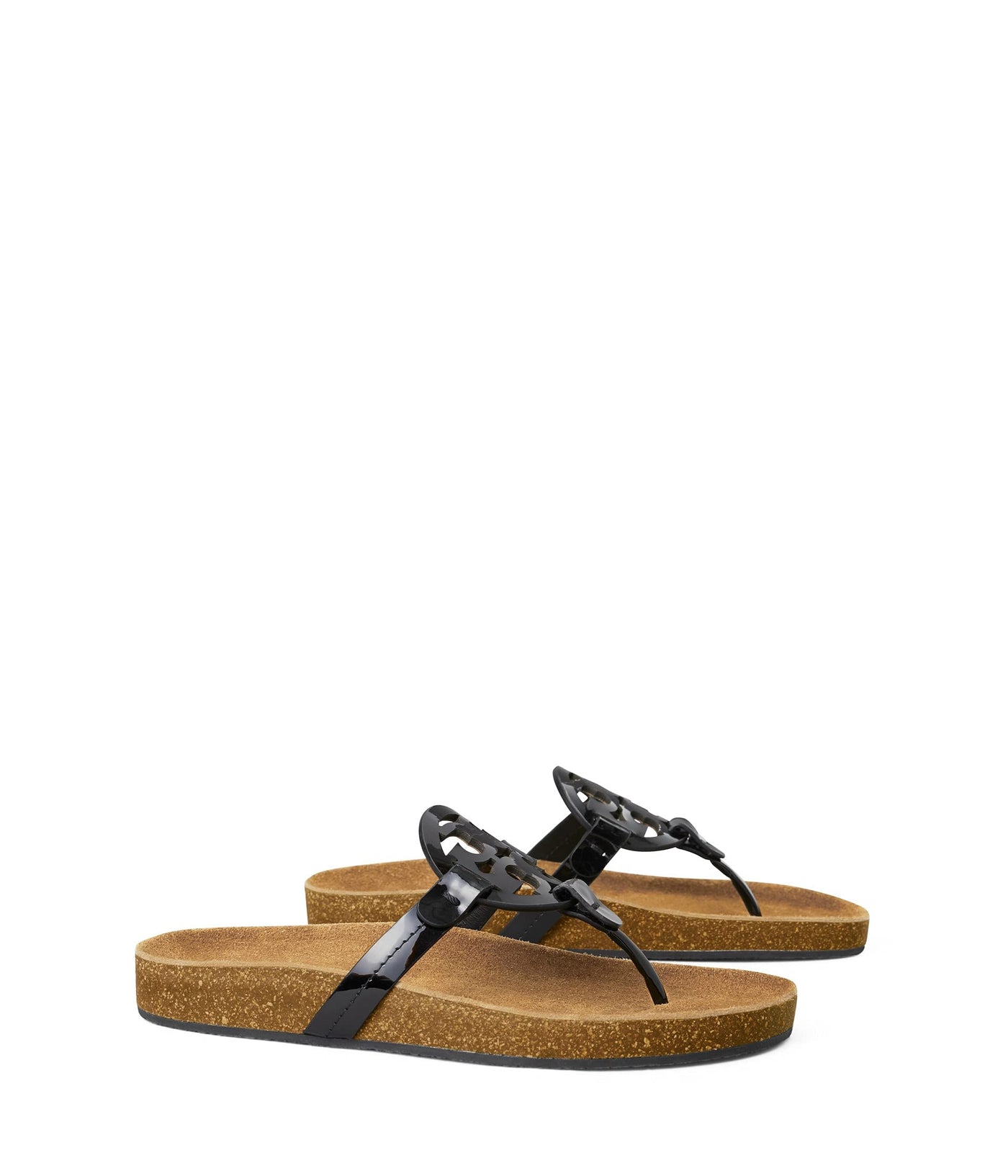 Tory Burch Women's Miller Cloud Sandals, Perfect Black/Natural, 6 US
