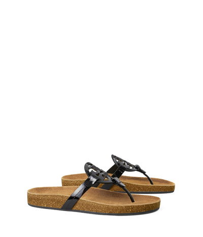 Tory Burch Women's Miller Cloud Sandals, Perfect Black/Natural, 6 US