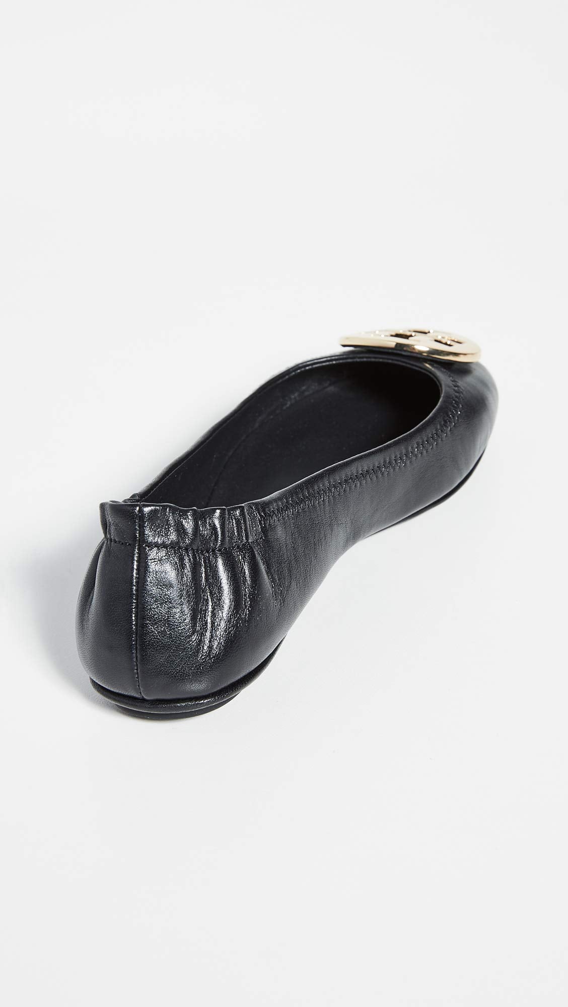 Tory Burch Women's Minnie Travel Ballet Flats, Perfect Black/Gold, 5.5 Medium US