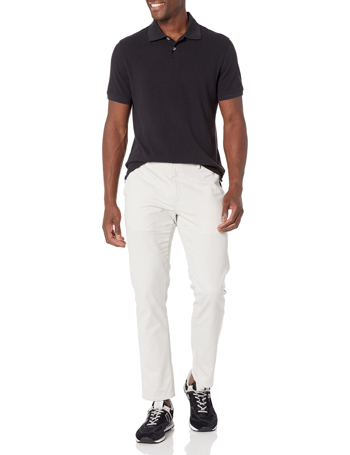 Amazon Essentials Men's Slim-Fit Wrinkle-Resistant Flat-Front Chino Pant, Light Grey, 33W x 29L