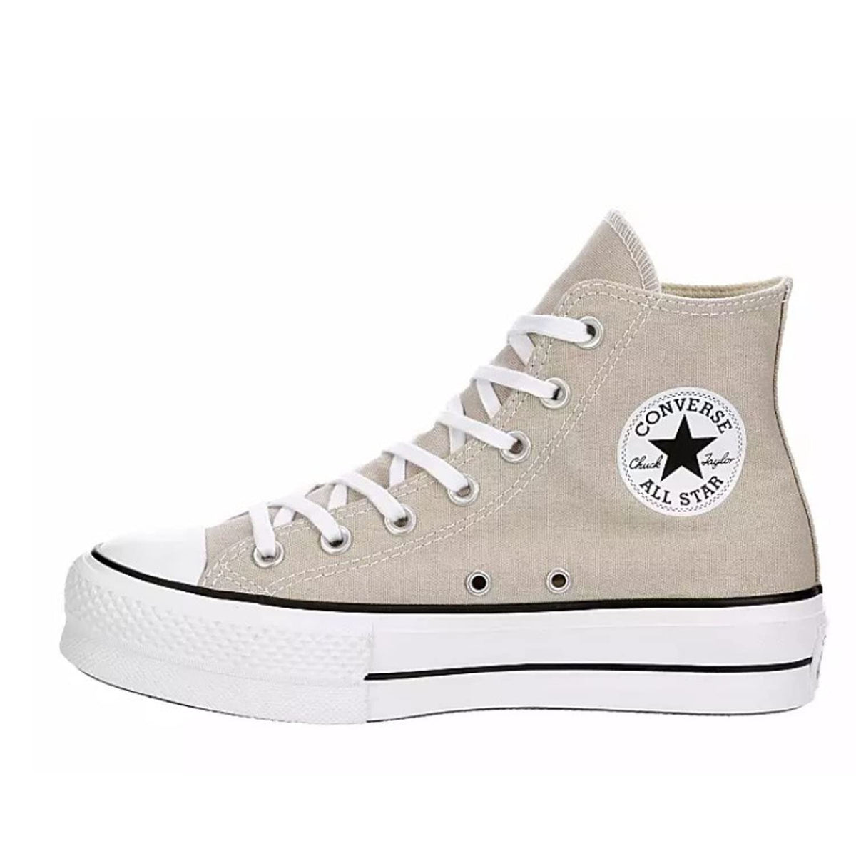 Converse Unisex Chuck Taylor All Star High Top Platform Sneaker - Papyrus/Black/White 8