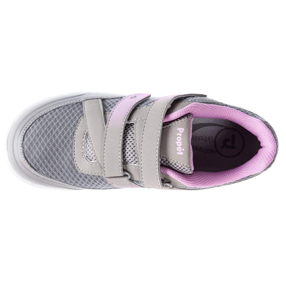 Propet Women's Matilda Strap Sneaker, Grey/Pink, 07 4E US