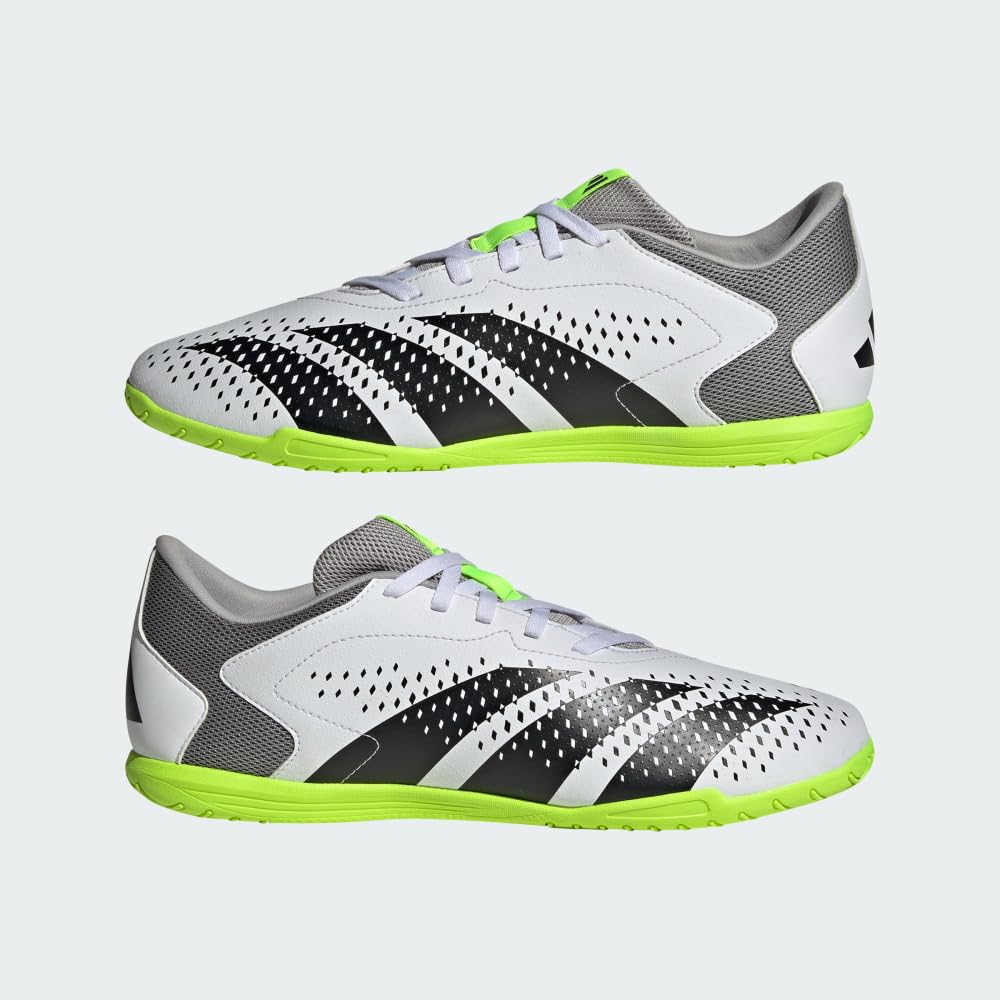 adidas Predator Accuracy.4 Indoor Footwear White/Core Black/Lucid Lemon Men's 12 Medium