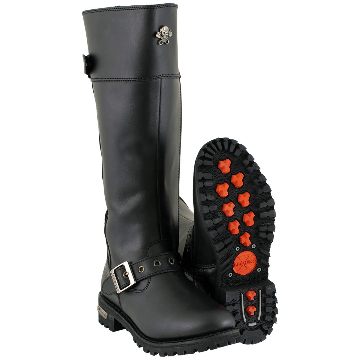 Xelement X93009 Women's Myna Black Performance Knee HighTall Leather Motorcycle Boots - 6