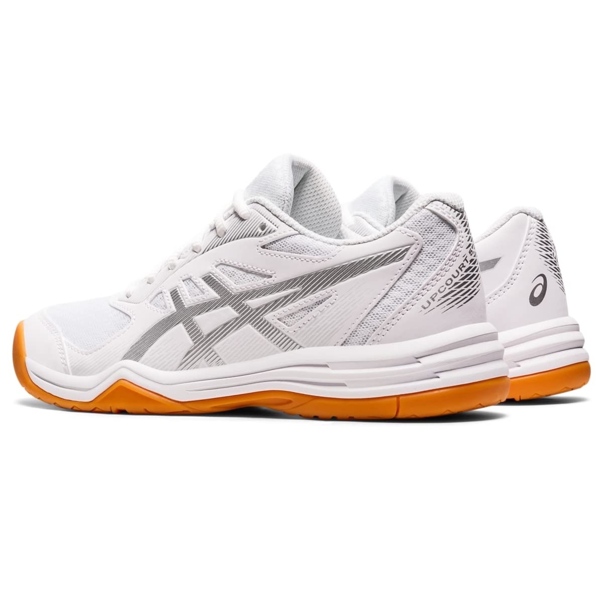 ASICS Women's Upcourt 5 Volleyball Shoes, 5.5, White/Pure Silver