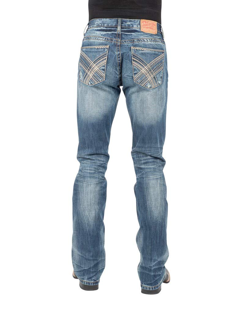 Stetson Men's 1014Rocker Fit Bootcut Jeans Blue 30W x 32L
