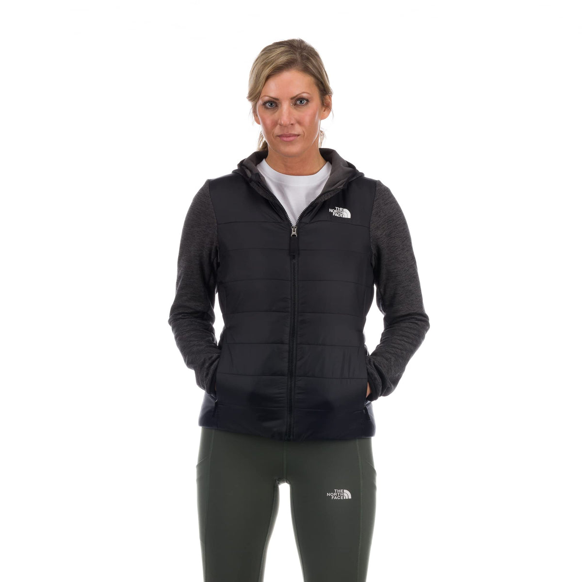 The North Face Flare Hybrid Full Zip Womens Fleece TNF Matte Black S